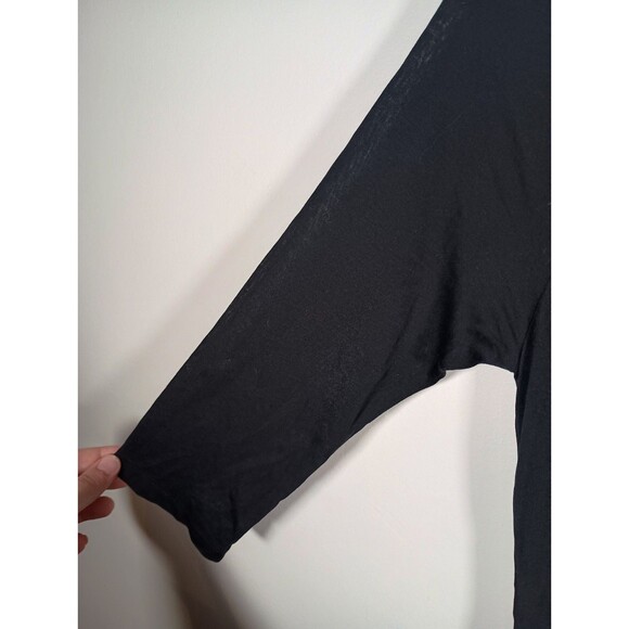 Boden Wrap Zip Drape Elbow Mesh Sleeves Midi Tencel Lined Stretch Black Size 8 R - Picture 3 of 7